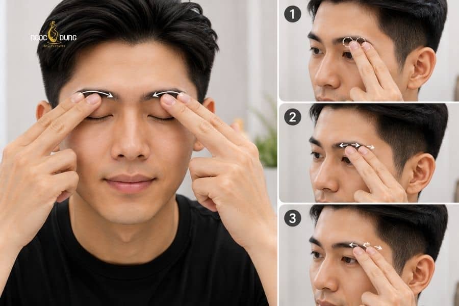 Các bước massage kích thích mọc lông mày ở nam giới