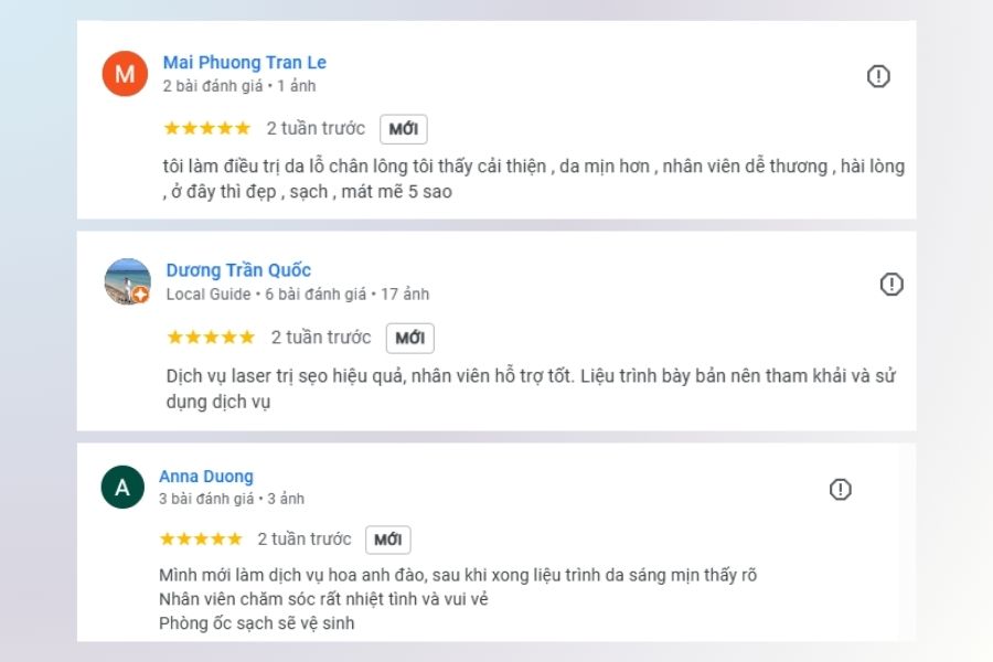 Nhiều khách hàng bày tỏ sự hài lòng với kết quả điều trị da tại TMV Ngọc Dung