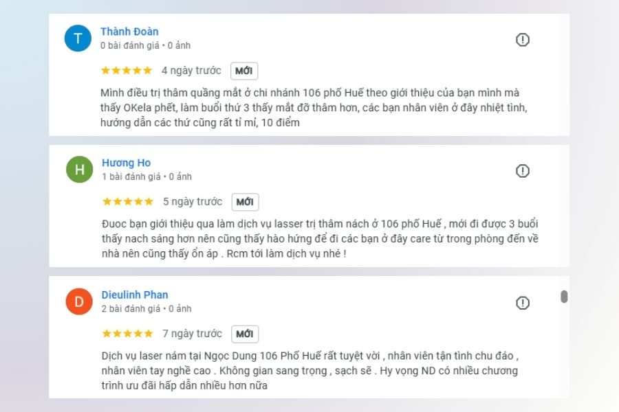 Liệu trình trị thâm/nám tại Ngọc Dung cũng được nhiều khách hàng yêu thích