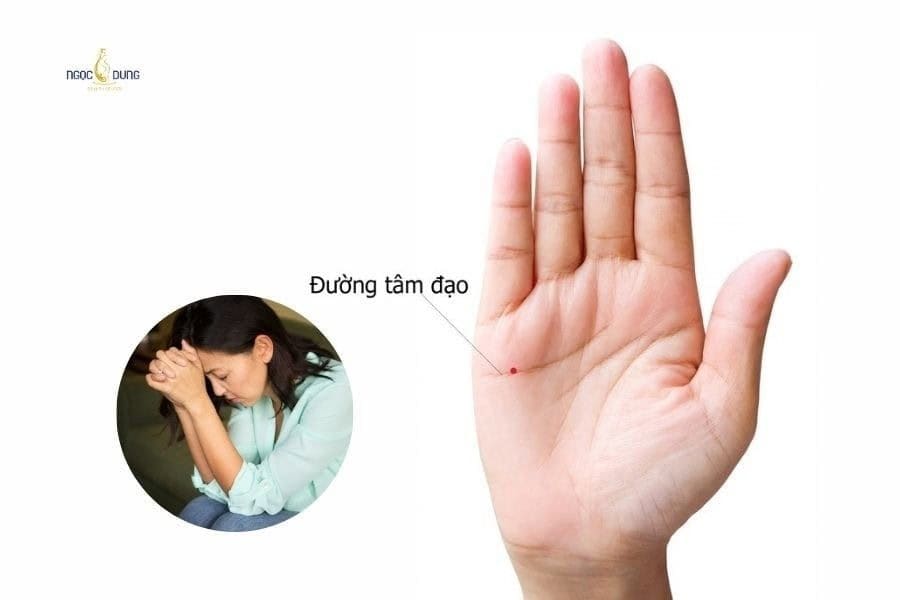 Giải mã ý nghĩa nốt ruồi ở lòng bàn tay nam nữ chi tiết 6 Người có nốt ruồi ở đường tâm đạo thường rơi vào trạng thái lo âu