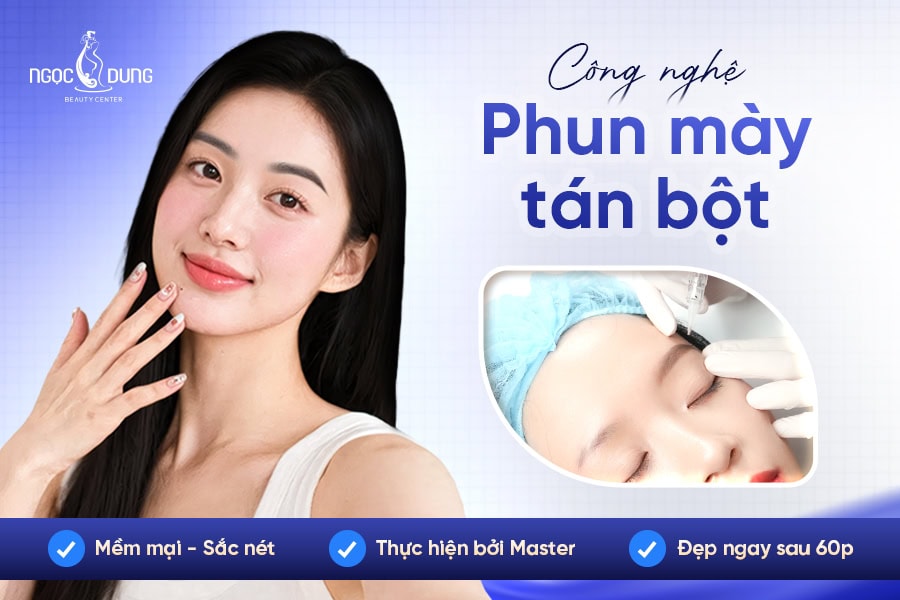 Phun mày tán bột mềm mại và dài lâu