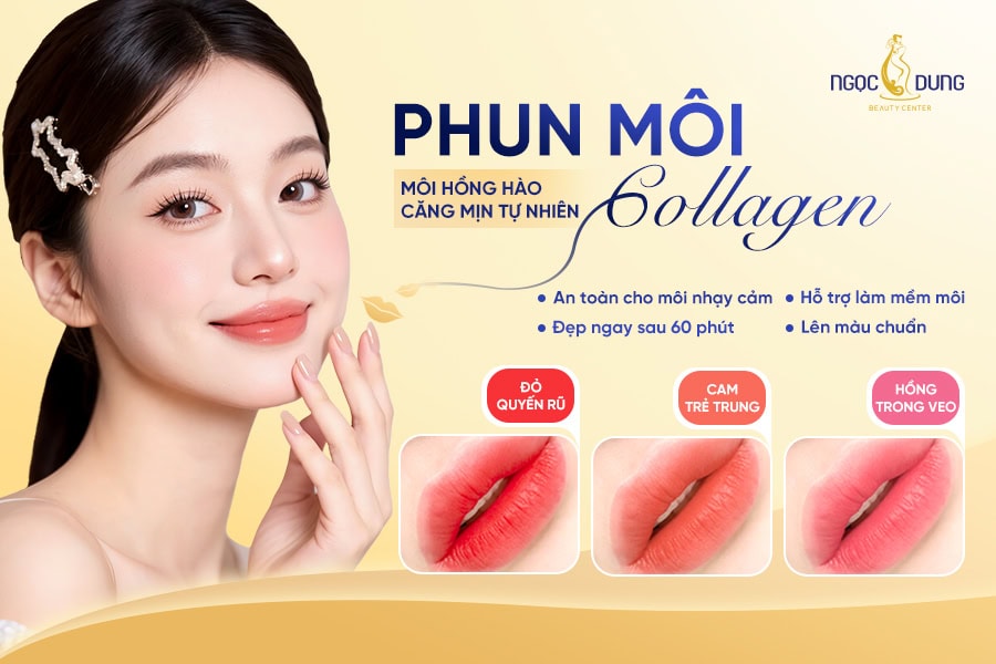 Phun môi collagen: Giải pháp cải thiện sắc môi tươi tắn, mềm mịn