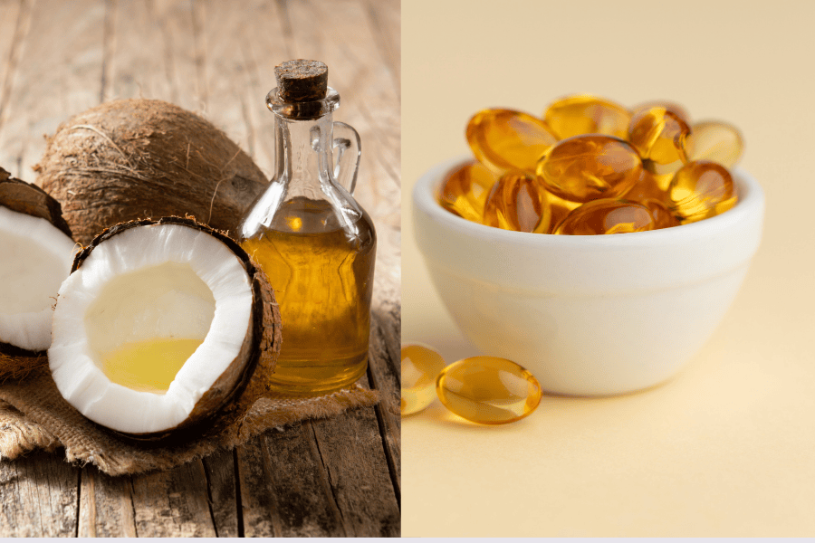 Kết hợp dầu dừa và vitamin E để làm hồng cô bé