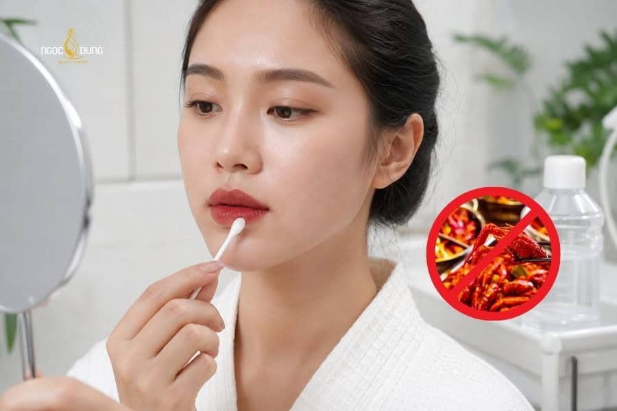 Cữ đồ cay nóng tối thiểu 2 tuần sau phun môi