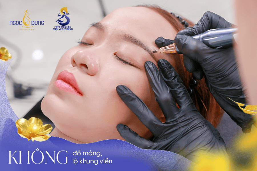 Ngọc Dung ra mắt công nghệ phun xăm mới – Nano Pixel Shading 4 Quy trình phun máy bằng công nghệ Nano Pixel Shading giúp không bị lộ khung viền