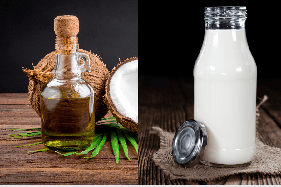 Sữa tươi không đường và dầu dừa được rất nhiều chị em sử dụng để dưỡng vùng kín