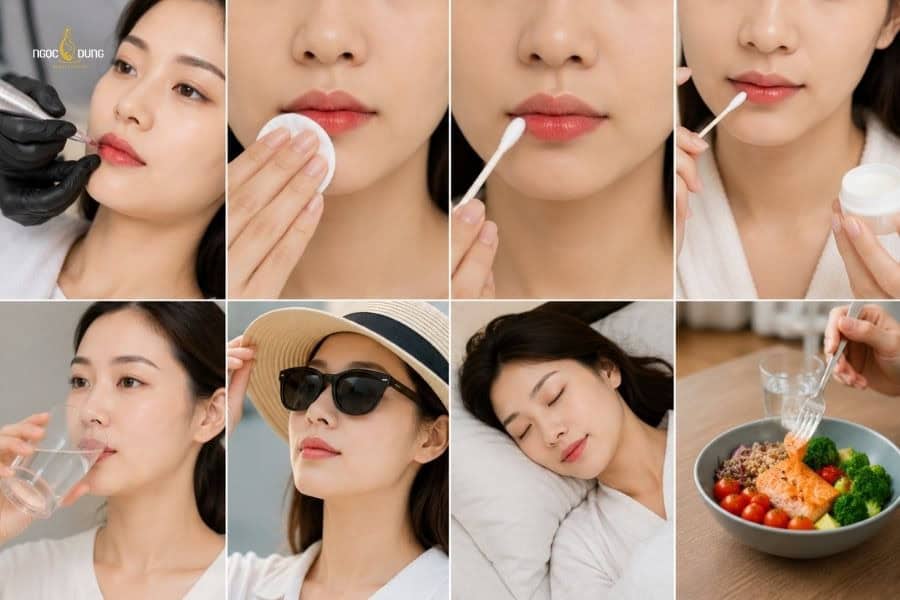 Phun môi collagen bảng màu và giá chi tiết ở Ngọc Dung 9 Hãy chăm sóc môi đúng cách sau phun xăm để có kết quả tốt nhất