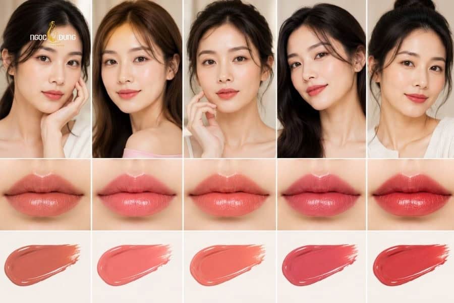 Phun môi collagen bảng màu và giá chi tiết ở Ngọc Dung 7 Một số màu môi phun xăm theo xu hướng hiện đại