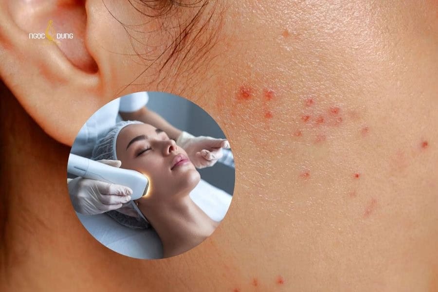 Triệt lông khi da mặt đang nhạy cảm dễ gây ra mụn