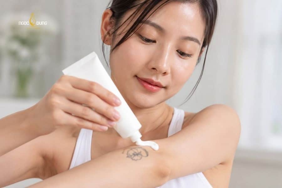 Dùng kem bôi xóa hình xăm cũng là một giải pháp xử lý hình xăm tại nhà phổ biến