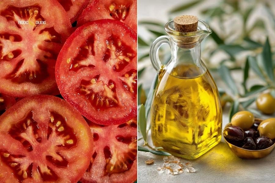 Bạn có thể tăng hiệu quả dưỡng ẩm sau triệt lông bằng cách kết hợp triệt bằng cà chua và dầu oliu