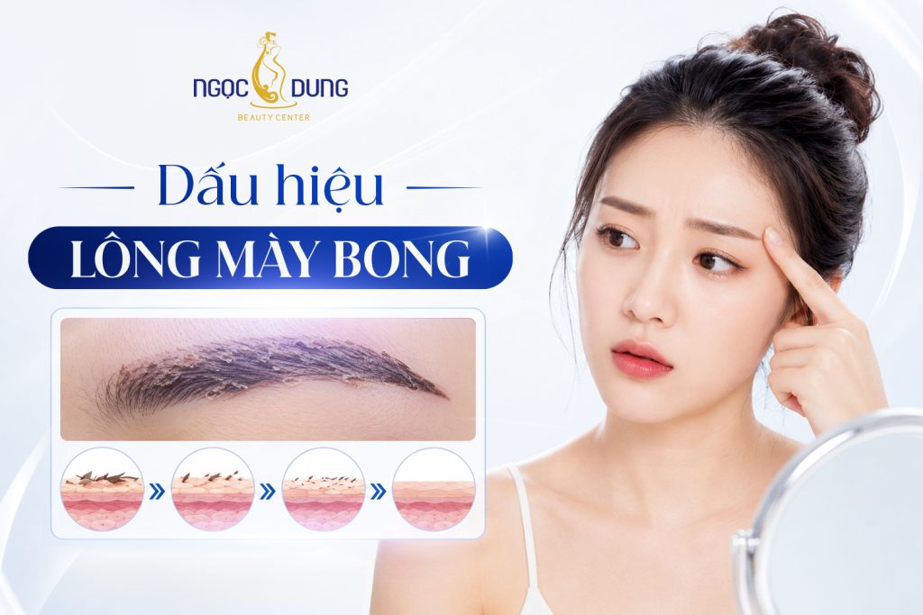 Dấu hiệu lông mày bong sau phun xăm và Hình ảnh thực tế