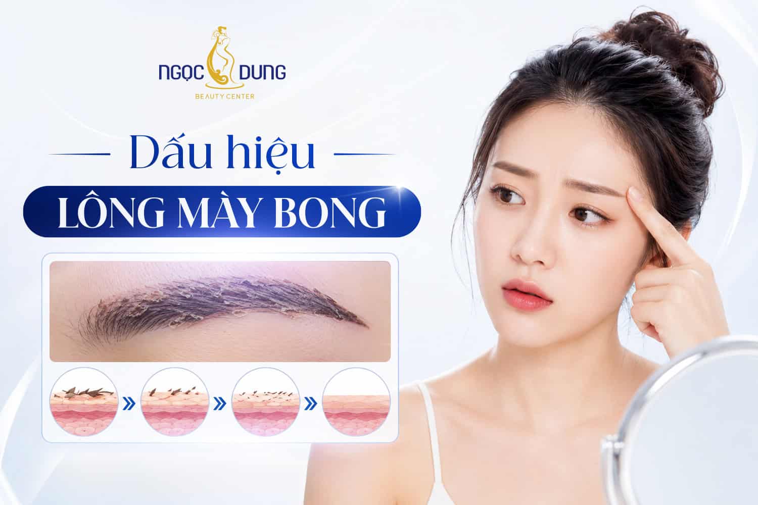 Dấu hiệu lông mày bong sau phun xăm và Hình ảnh thực tế