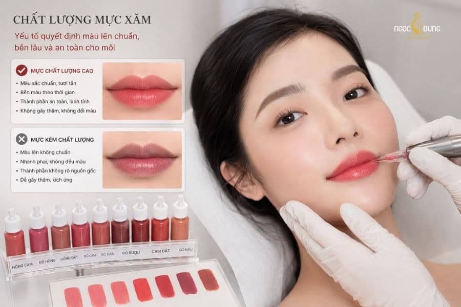 Môi bị thâm loang sau phun: Cách xử lý và nguyên nhân 5 Sử dụng mực xăm chất lượng sẽ tránh được trình trạng môi bị thâm loang sau phun