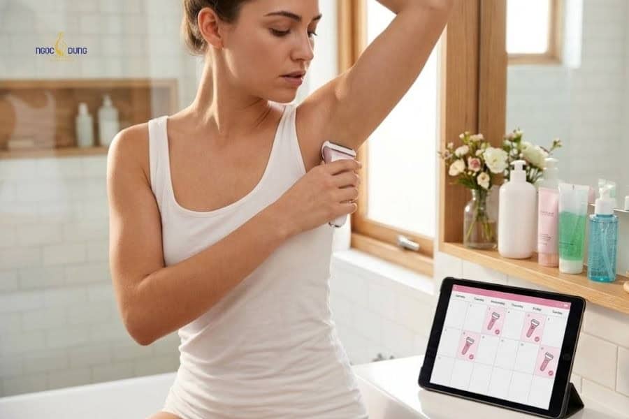 Cách sử dụng máy cạo lông nách an toàn, hiệu quả tại nhà 6 Cần có tần suất dùng máy cạo lông nách phù hợp với tình trạng của từng người dùng