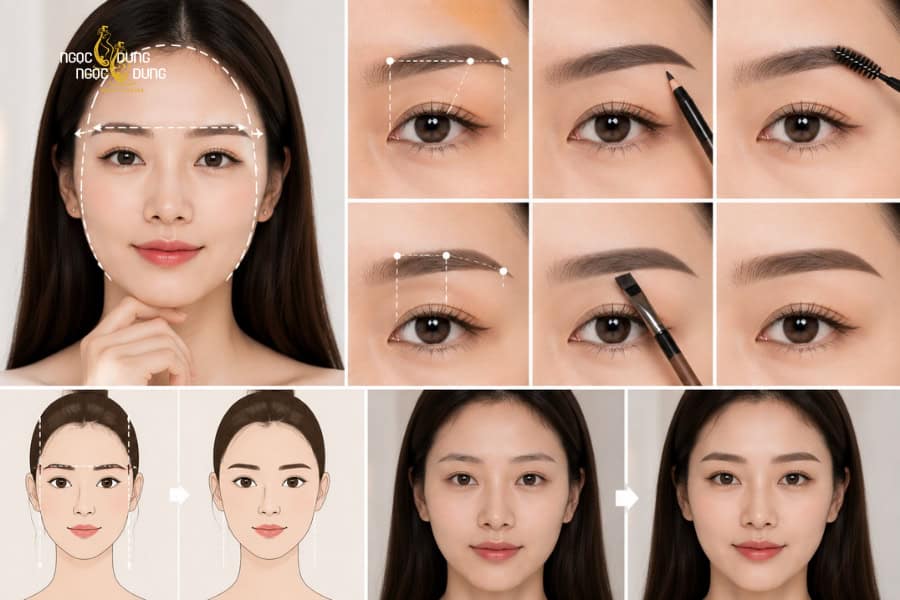 Định hình chân mày cho mặt dài