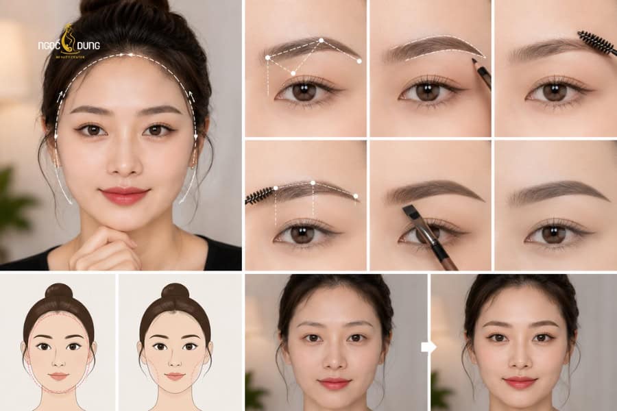 Định hình chân mày cho mặt tròn