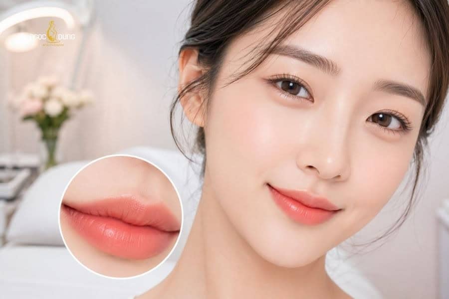 Phun môi Hàn Quốc: Bảng giá, Quy trình và Địa chỉ uy tín 4 Phun môi màu hồng cao trẻ trung và rạng ngời