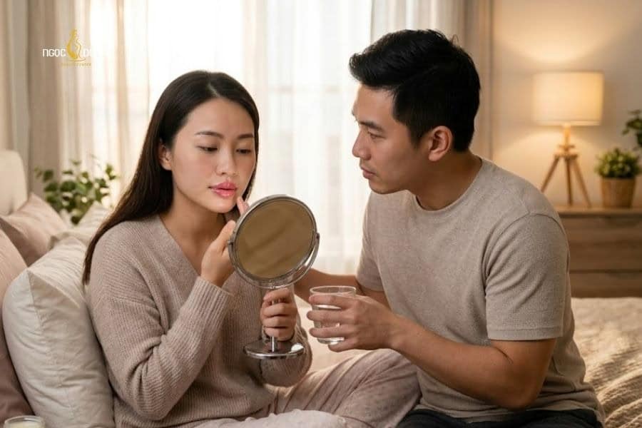 Xăm môi có kiêng quan hệ vợ chồng không? Kiêng hôn bao lâu? 2 Nên kiêng sinh hoạt vợ chồng sau phun môi