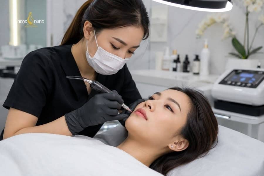 Phun môi không ủ tê: Kỹ thuật, ưu nhược điểm và quy trình 4 Kỹ thuật đi kim của master ảnh hưởng đến cảm giác đau khi phun môi không ủ tê