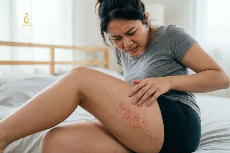 Mặc quần lót quá chật có thể gây kích ứng vùng da nhạy cảm và lan sang các vùng khác