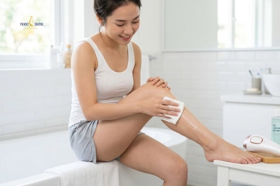 Nên làm sạch da và cạo bớt lông trước khi dùng máy triệt mini