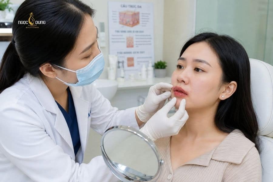 Phun môi bị nhiễm trùng: Dấu hiệu, nguyên nhân và xử lý 5 Nên đến thăm khám với bác sĩ chuyên môn nếu tình trạng nhiễm trùng môi sau phun xăm kéo dài