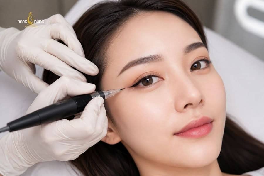 Phun mí phượng hoàng tạo cảm giác sang trọng và thanh lịch thay vì cá tính như mí eyeliner