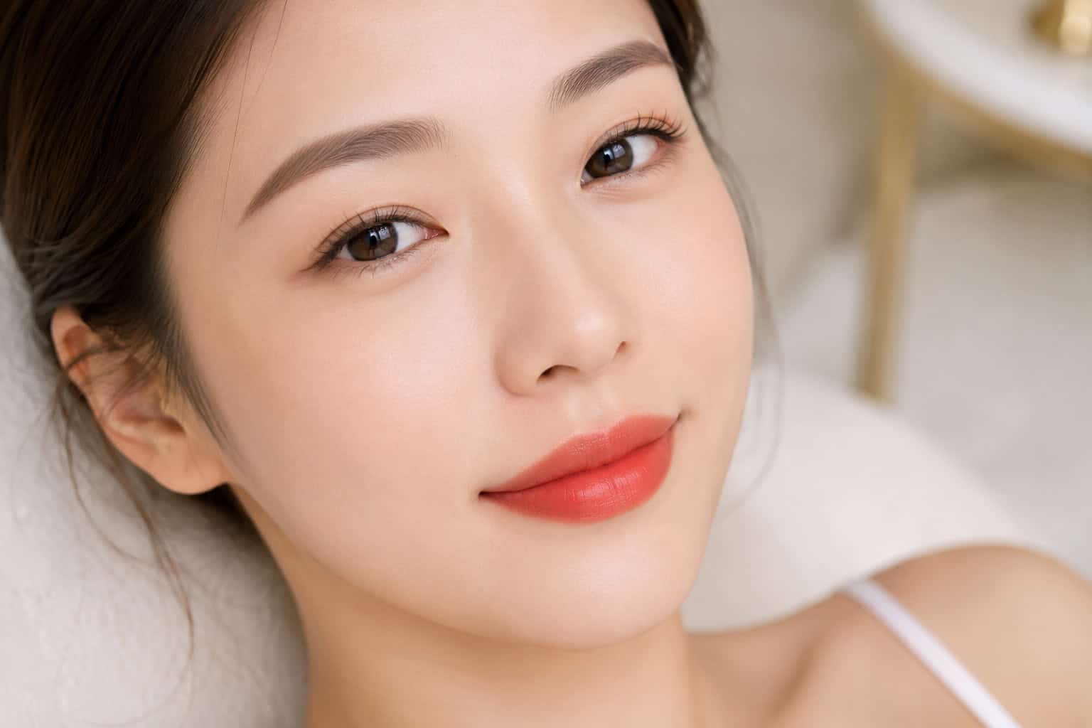 Màu môi đỏ cam mang lại nét đẹp rạng ngời