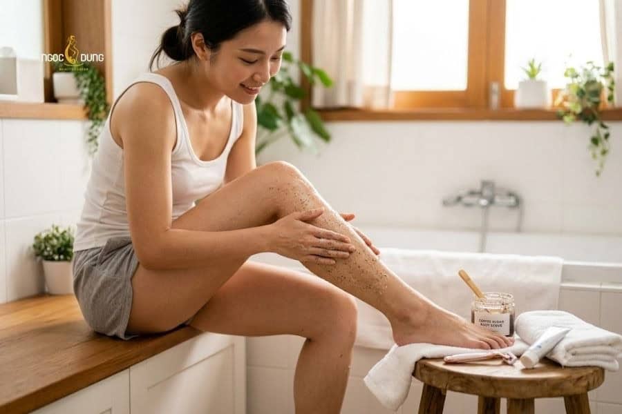 Hướng dẫn cách cạo lông chân đúng cách và hiệu quả nhanh 3 tay te bao chet truoc khi cao long chan