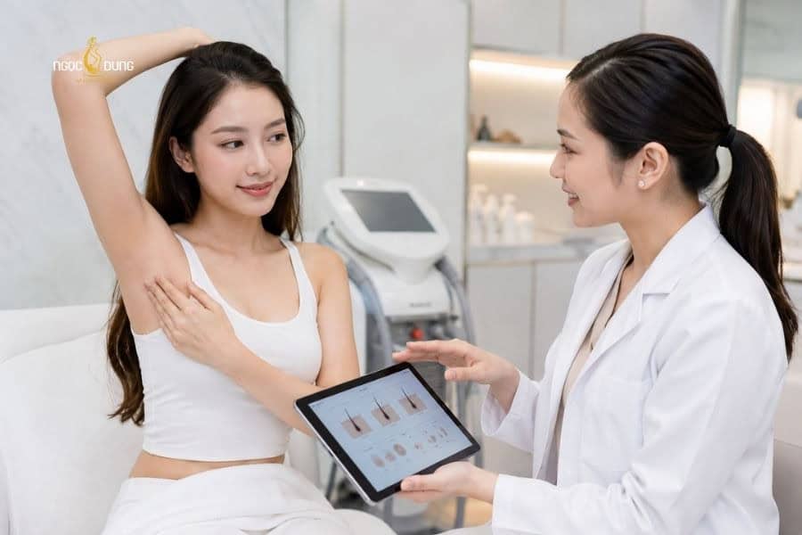 Giá triệt lông nách bao nhiêu? Bảng giá mới nhất 2026 3 Tình trạng lông nách cũng ảnh hưởng đến giá liệu trình triệt cuối cùng