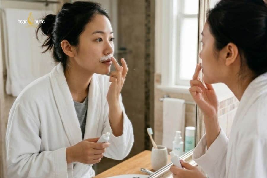 Bạn có thể bôi trực tiếp kem đánh răng lên vùng ria mép để tẩy lông