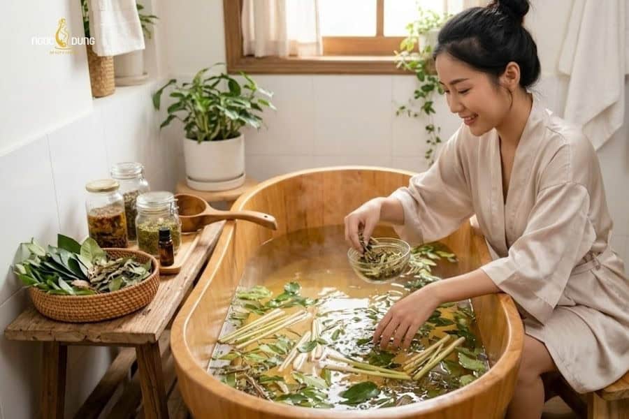Ưu tiên dùng lá sạch và tươi để nấu nước tắm hỗ trợ rụng lông
