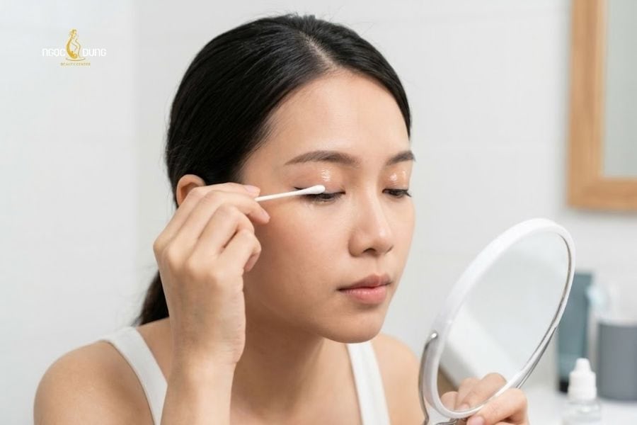 Phun mí makeup: Sở hữu đôi mắt to tròn sắc nét tự nhiên 6 Hãy vệ sinh mí sau phun đúng cách để có kết quả tốt nhất