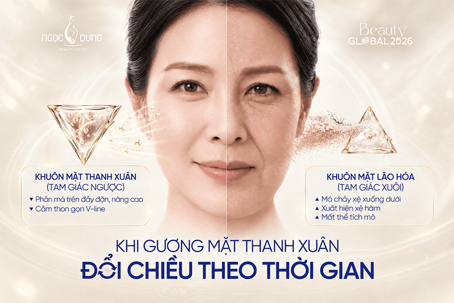 Quá trình lão hóa tự nhiên làm tỷ lệ gương mặt "đổi chiều" theo thời gian