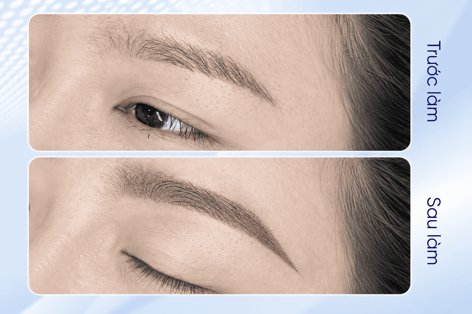 Phun mày chạm hạt tự nhiên tại Ngọc Dung