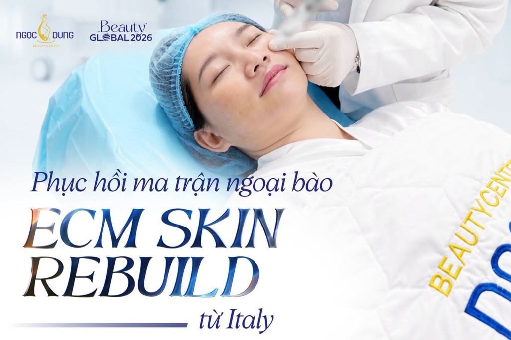 Công nghệ ECM Skin Rebuild tác động trực tiếp vào lớp trung bì mà không gây tổn thương bề mặt